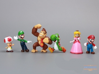 Набор из 6 фигурок персонажей из Super Mario / Donkey Kong