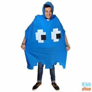 Дождевик-пончо синий призрак (Pac-man)
